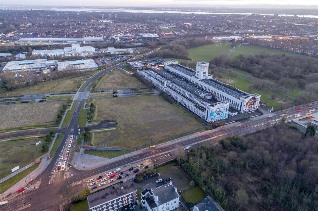 Aerial photo of the Littlewoods Film Studios Site